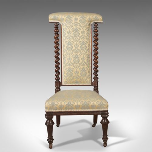 fig 1. Victorian Antique Chair, 19th Century Prie Dieu in Rosewood Bedroom Side Chair, c.1870