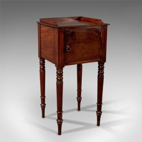 Antique Bedside Cabinet Night Stand Pot Cupboard Mahogany Georgian English C1800