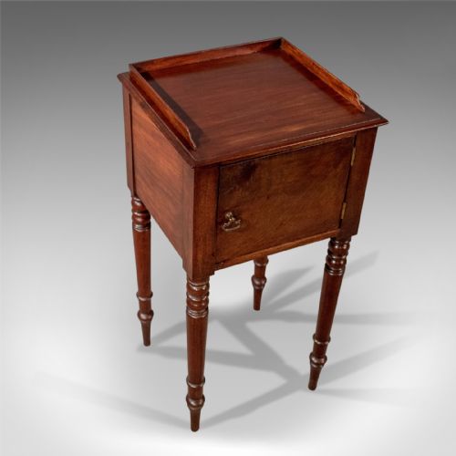 fig 2. Antique Bedside Cabinet Night Stand Pot Cupboard Mahogany Georgian English c1800