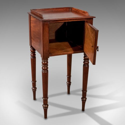 fig 3. Antique Bedside Cabinet Night Stand Pot Cupboard Mahogany Georgian English c1800