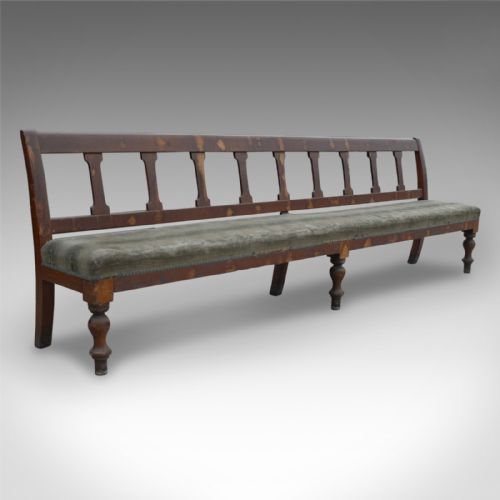 Antique Very Large 10' Station Railway Railwayana Bench Seat Victorian C1900