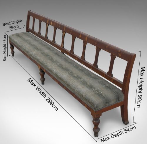 fig 1. Antique Very Large 10' Station Railway Railwayana Bench Seat Victorian c1900