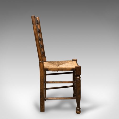 fig 4. Set of 4 Antique 'Wavy Line' Ladderback Dining Chairs, Edwardian c.1910