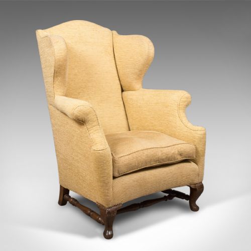Late Victorian Antique Wing Back Armchair, C.1900