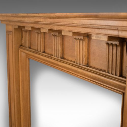 fig 2. Arts & Crafts Antique Fireplace, Victorian Mantelpiece Fire Surround In Walnut