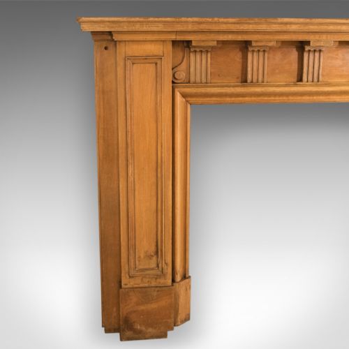 fig 3. Arts & Crafts Antique Fireplace, Victorian Mantelpiece Fire Surround In Walnut