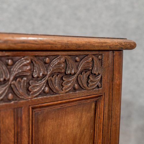 fig 1. Antique Coffer Chest Storage Trunk English Oak Georgian c1800