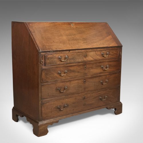 Georgian Antique Bureau, 18th Century Mahogany, C.1770