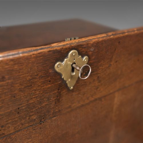 fig 1. Antique Bureau with Secret Drawers, English Oak, Georgian Early C18th c1720