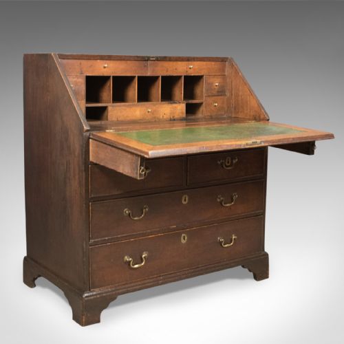 fig 3. Antique Bureau with Secret Drawers, English Oak, Georgian Early C18th c1720