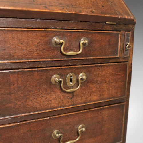 fig 5. Antique Bureau with Secret Drawers, English Oak, Georgian Early C18th c1720