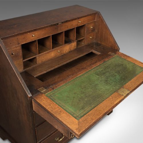 fig 6. Antique Bureau with Secret Drawers, English Oak, Georgian Early C18th c1720