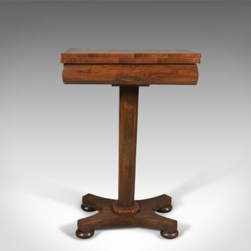 fig 1. Antique Fold Over Games Table, English Regency, Chess Board, c.1820