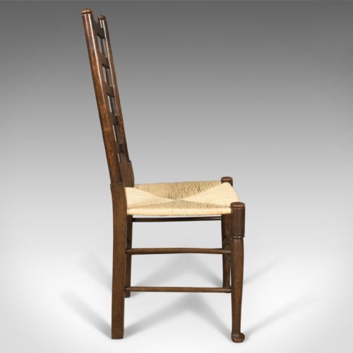 fig 2. Antique Set of 4 'Wavy Line' Ladder Back Dining Chairs, Edwardian