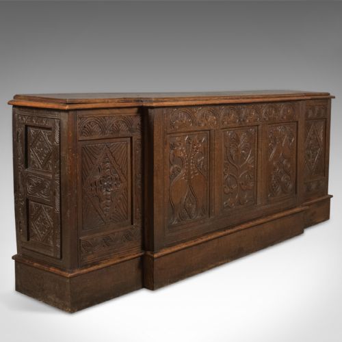 Antique Long Cupboard, C.1700 and Later English Oak Dresser Cabinet