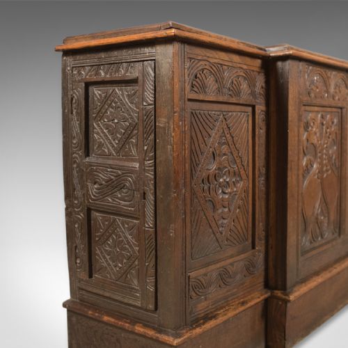fig 2. Antique Long Cupboard, c.1700 and Later English Oak Dresser Cabinet