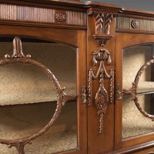 fig 3. Antique Glazed Display Cabinet, English, Walnut, Edwardian, c.1910