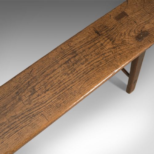 fig 3. Early 18th Century Antique English Oak Bench, 4 Seater Georgian Form, c.1740