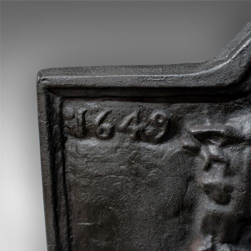 fig 2. Antique Large Fire Back Reflector Plate Cast Iron c1900