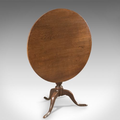 fig 1. Antique Tilt Top Table, Georgian Oak c.1775
