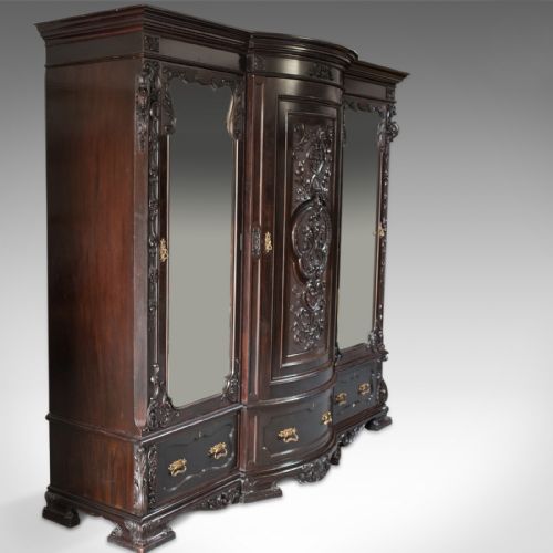 Very Large Victorian, English, Antique Wardrobe. Compactum in Mahogany, C.1870