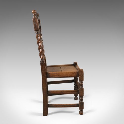fig 1. Antique Flemish Hall Chair, Carved Oak c.1900