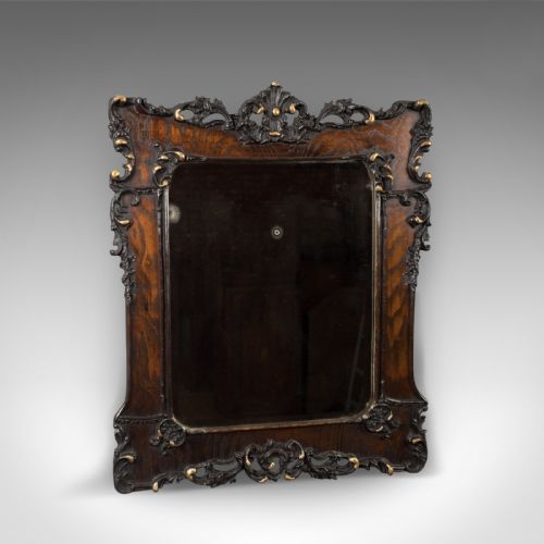 fig 2. Antique Wall Mirror in Oak Frame, Late Victorian, English c.1890