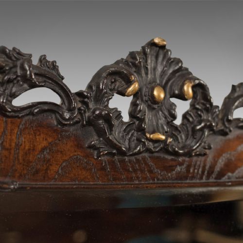 fig 3. Antique Wall Mirror in Oak Frame, Late Victorian, English c.1890