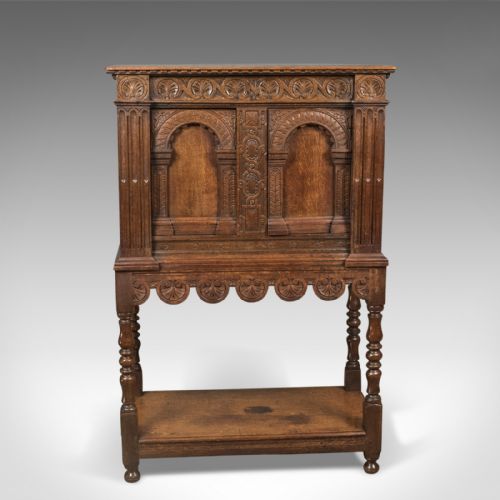 fig 2. Victorian Antique Livery Cupboard in the 17th Century Taste, English, Oak c.1880