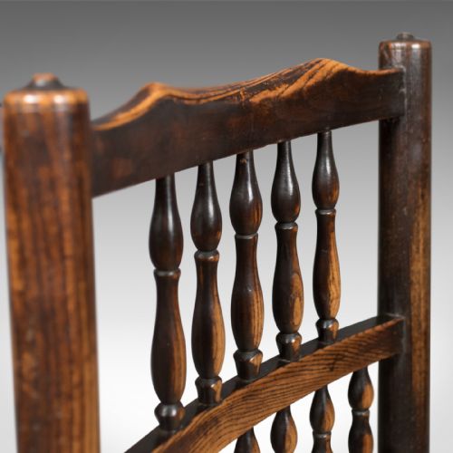 fig 2. Antique Elbow Chair, Victorian Lancashire Spindle Back Dining, c.1870