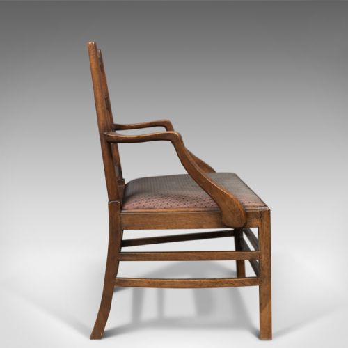 fig 1. Late Georgian Antique Elbow Chair, English, Chippendale Overtones to Lower Frame