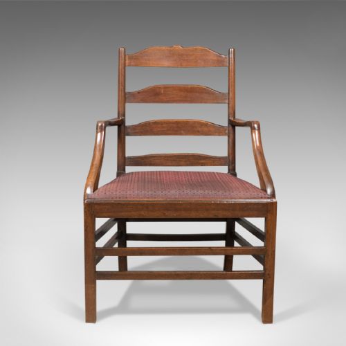 fig 2. Late Georgian Antique Elbow Chair, English, Chippendale Overtones to Lower Frame