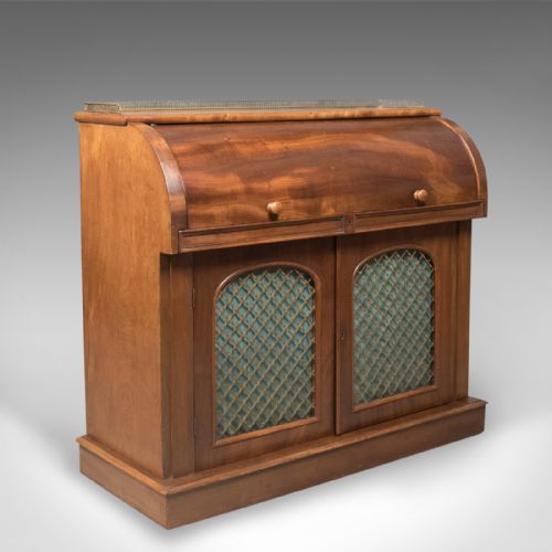 fig 3. Antique Cylinder Bureau, Victorian, English, Mahogany c.1850