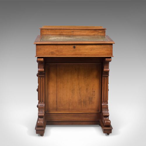 fig 1. Antique Davenport, English, Victorian Writing Desk, Mahogany, c.1870