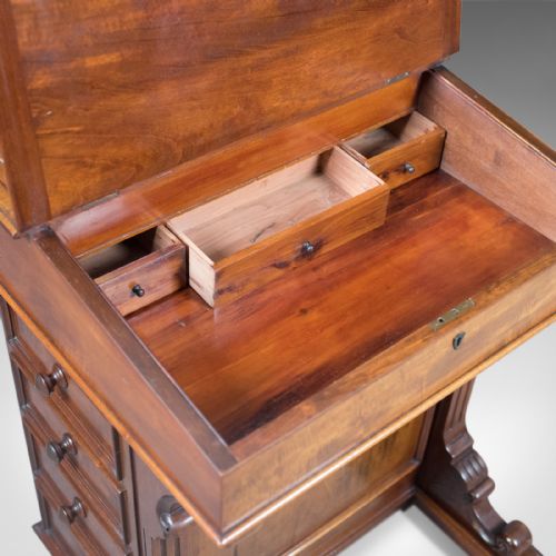 fig 2. Antique Davenport, English, Victorian Writing Desk, Mahogany, c.1870