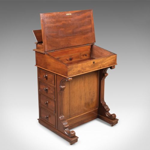 fig 4. Antique Davenport, English, Victorian Writing Desk, Mahogany, c.1870