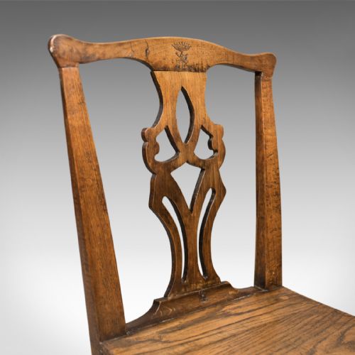 fig 1. Set of 4 Antique Dining Chairs, Oak & Elm, English, Country Kitchen c.1800
