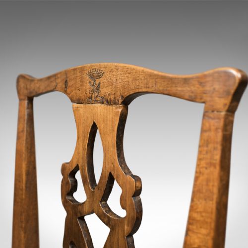 fig 2. Set of 4 Antique Dining Chairs, Oak & Elm, English, Country Kitchen c.1800