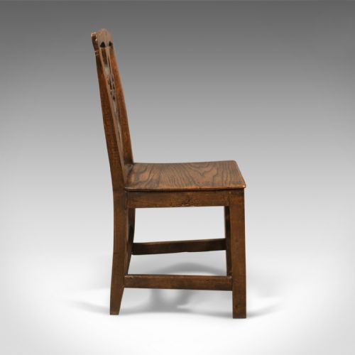 fig 3. Set of 4 Antique Dining Chairs, Oak & Elm, English, Country Kitchen c.1800