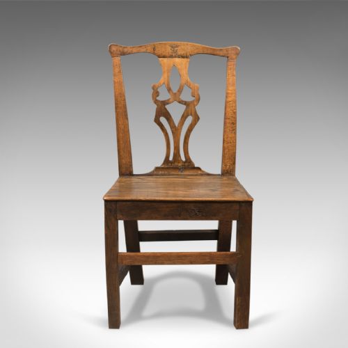 fig 4. Set of 4 Antique Dining Chairs, Oak & Elm, English, Country Kitchen c.1800