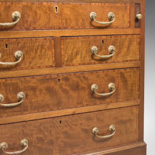 fig 3. Edwardian Antique Bureau, Mahogany & Oak, English Desk with Secret Drawer c.1910