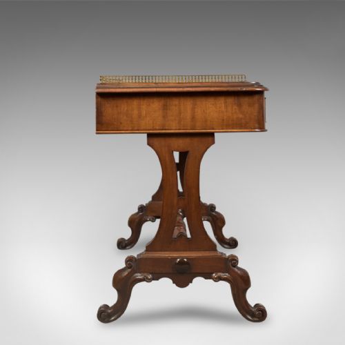 fig 2. Early Victorian Antique Writing Library Table, Mahogany, English c.1840