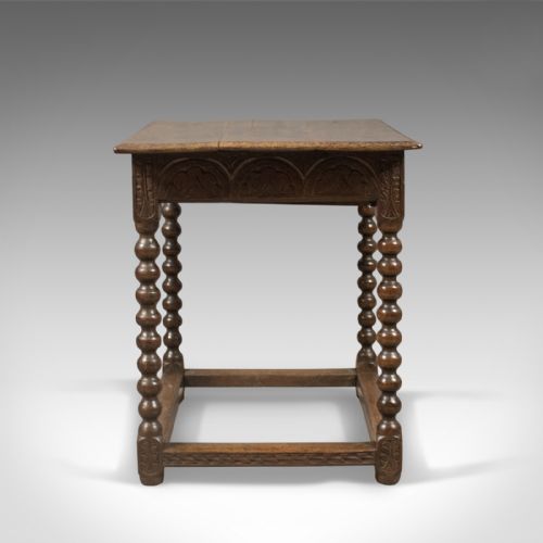 fig 1. Early Georgian Antique Side Table, English Oak, c.1750