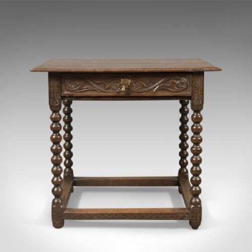 fig 3. Early Georgian Antique Side Table, English Oak, c.1750