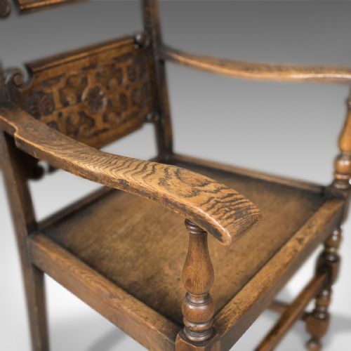 fig 3. Scottish Set of 4 Antique Dining Chairs, Oak, Victorian c.1900