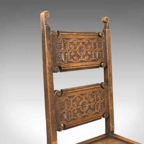fig 5. Scottish Set of 4 Antique Dining Chairs, Oak, Victorian c.1900