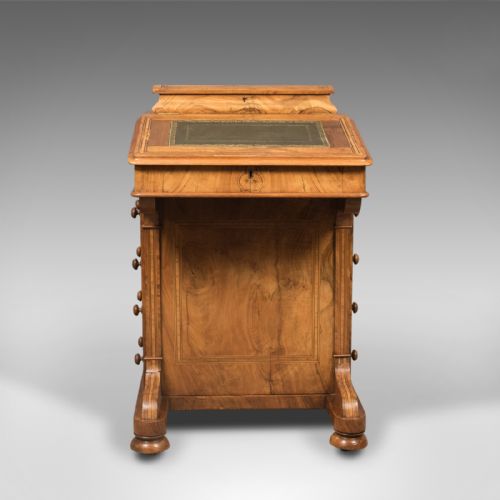 fig 3. Victorian Antique Davenport, Burr Walnut, English, Desk, Writing Table c.1850