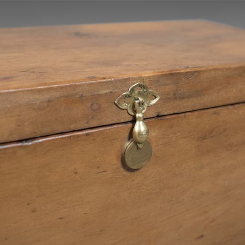 fig 2. Victorian Antique Pine Trunk, English Carriage Chest, c.1860