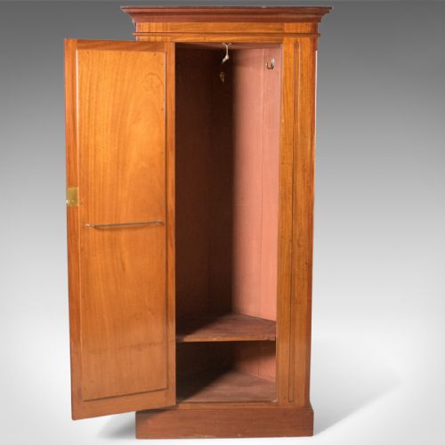 fig 2. Victorian Antique Corner Wardrobe, Mahogany, English c.1880