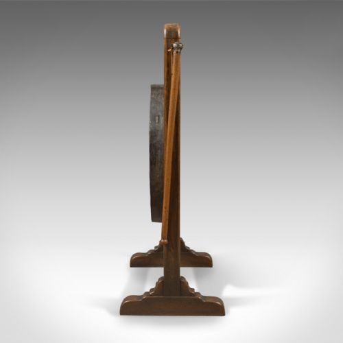 fig 2. Large Victorian Dinner Gong with Beater in English Oak Frame, c.1870